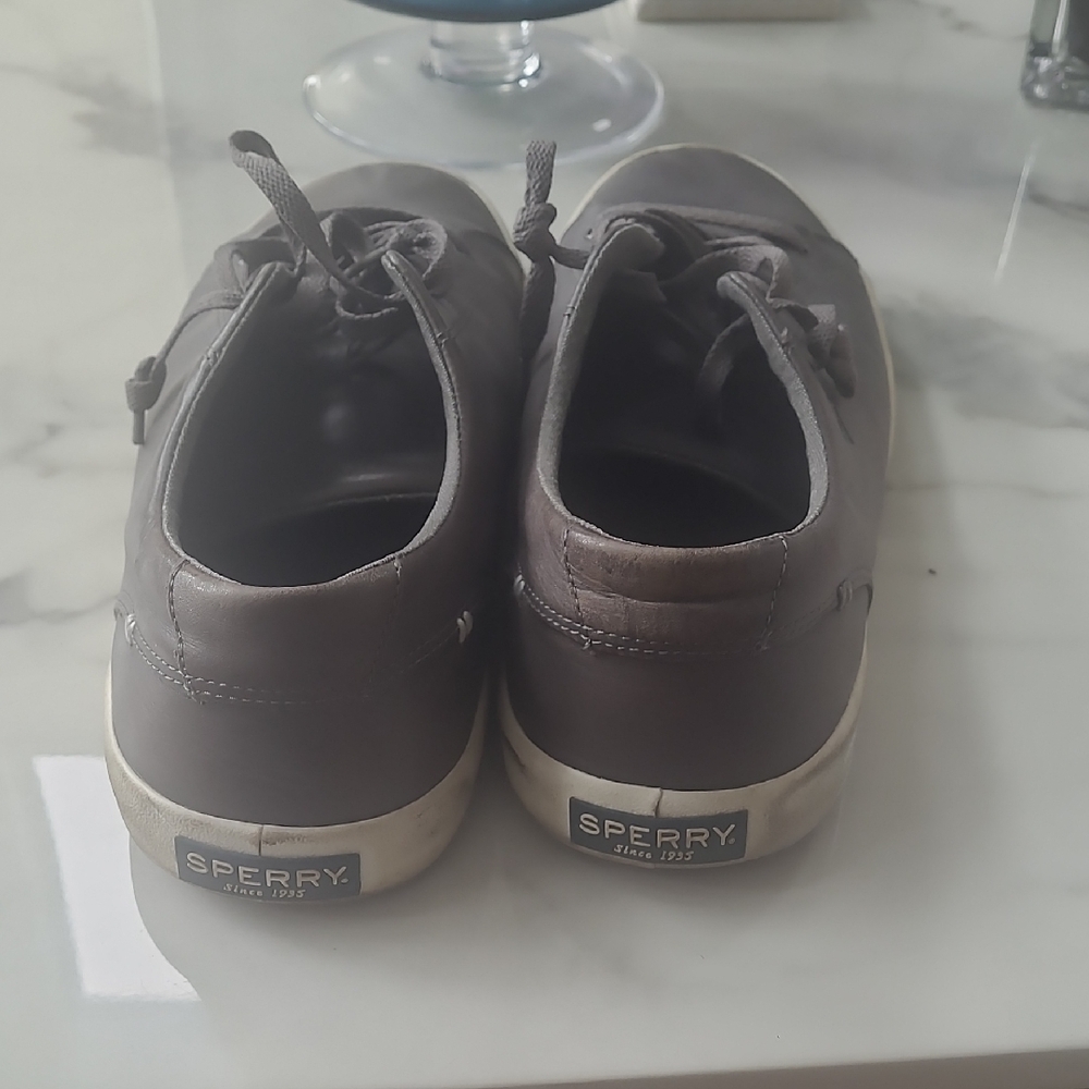 Sperry Grey Leather Sneakers